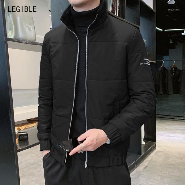 

legible winter jacket men stand collar parkas men coat warm man winter coat male clothes1, Black