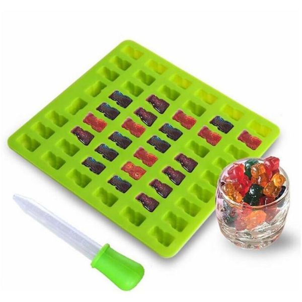 

4 color 53/50 cavity sile gummy bear chocolate mold candy maker ice cube tray jelly moulds with jllcid network2010