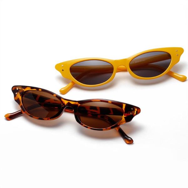 

sunglasses 2021 rivets fashion cute ladies cat eye women vintage brand small sun glasses female uv400 n61, White;black