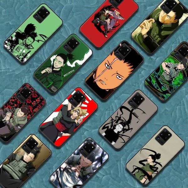 

1dwnara shikamaru case for samsung galaxy s 6, 7, 8, 9, 10, e, 20 edge, note 8, 9, 10 plus, black