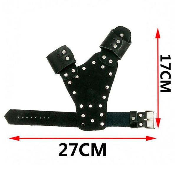 

wrist band fishing reel holder fishing shooting left hand wrist protect glove hunting catapult brace w jllgdx, Black;red