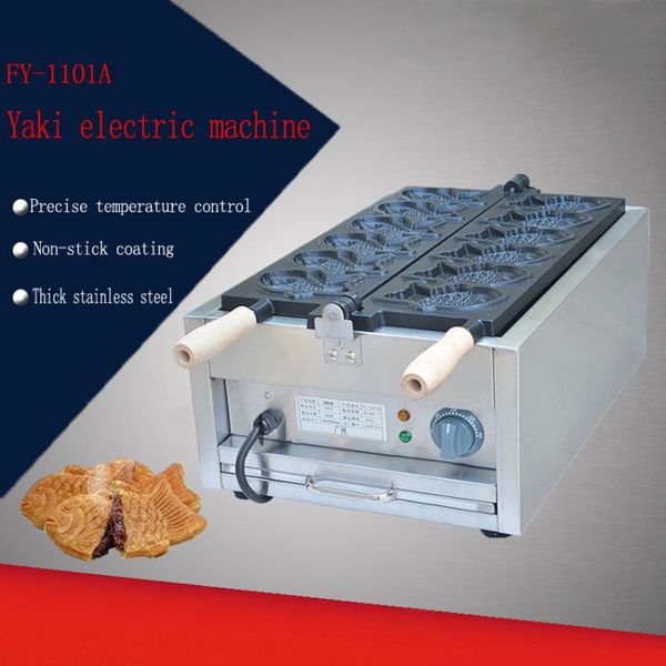 

1 pc fy-1101a electric 110v /220v taiyaki waffle grill fish shape waffle maker six electric taiyaki,non-stick cooking surface