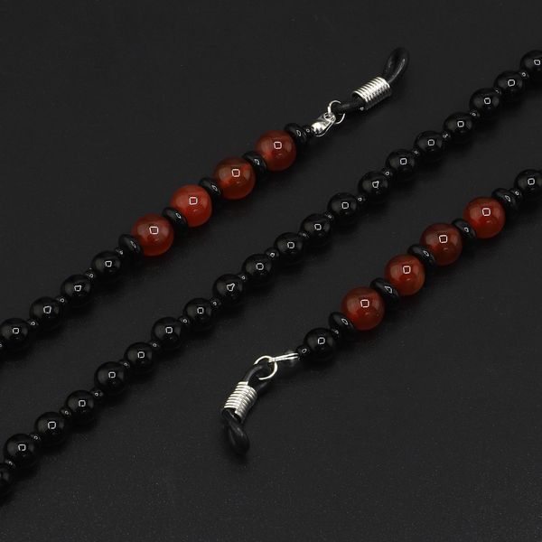 

2020 chic vintage handmade black stone bead luxury sunglasses chain women men glasses holder strap eyewear accessories jewelry h jlluuu