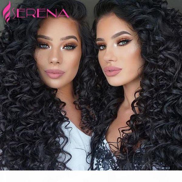 

deep wave 360 band lace frontal with 3bundles 8a unprocessed brazilian human hair wefts deep curly with 360 lace band frontal closure, Black;brown