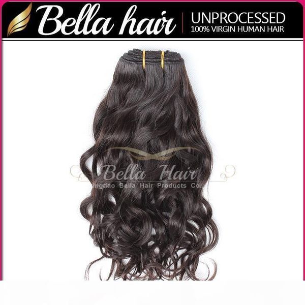 

8a mongolian natural wave human hair weaves 3pcs lot virgin hair extensions natural color bella hair, Black