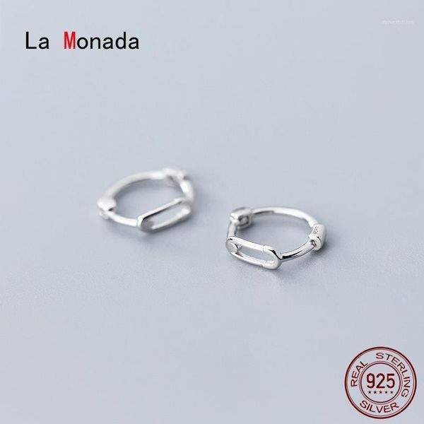 

la monada oval hollow hoop earrings for women silver 925 fine women earrings jewelry minimalist hoop 925 silver1, Golden;silver