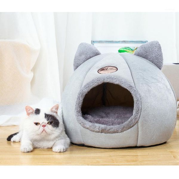 

new foldable cat bed with cat cushion winter warm cats dog house with removable mattress cave puppy lounger cmwa021