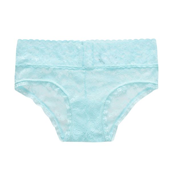 

women's lace underwear 2021 new mid waist flower briefs, Black;pink