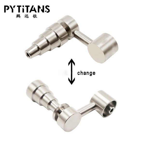 

wholesale price)smoking buckets bubbler banger nail 6 in 1 titanium nail domeless universal male female 10mm 14mm 18mm joint