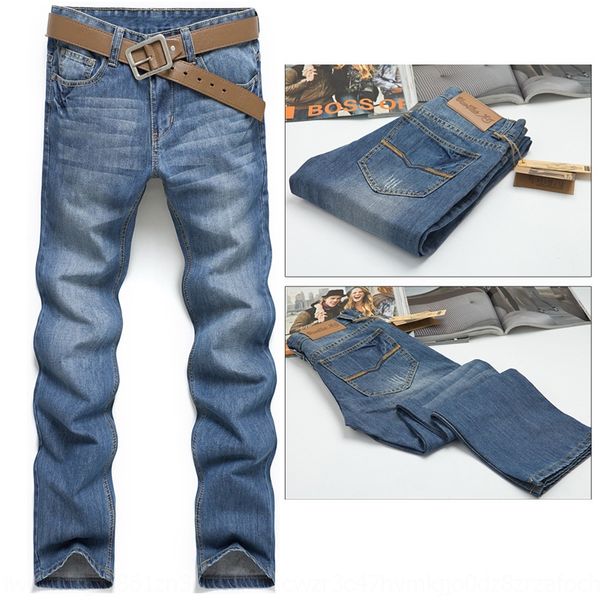 

qeliw 2021 new and korean casual stretch men's four seasons comfortable straight pants 2021 new and jeans korean casual stretch jeans, Blue
