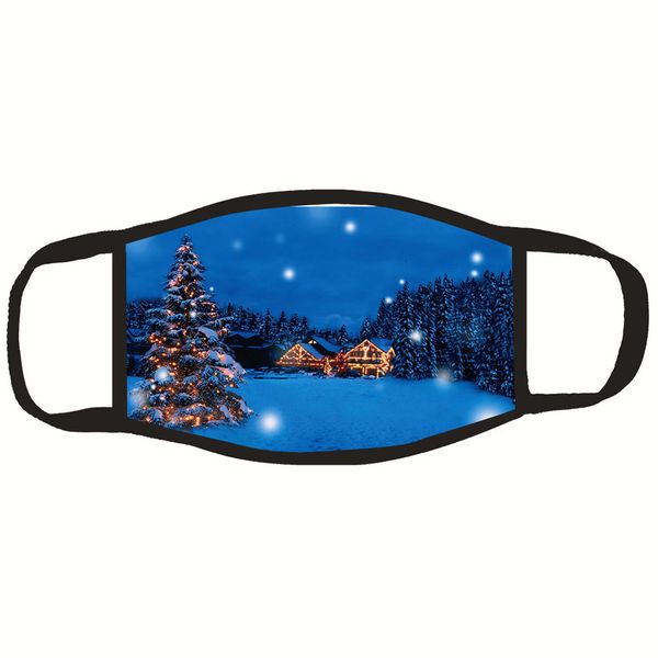 

3d print santa claus fun protective christmas tree mouth face mask cotton reusable washable masks