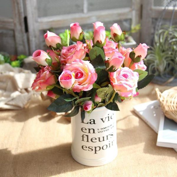 

french romantic silk artificial rose flowers real touch fake flower wedding decoration diy floral for party home garden decor