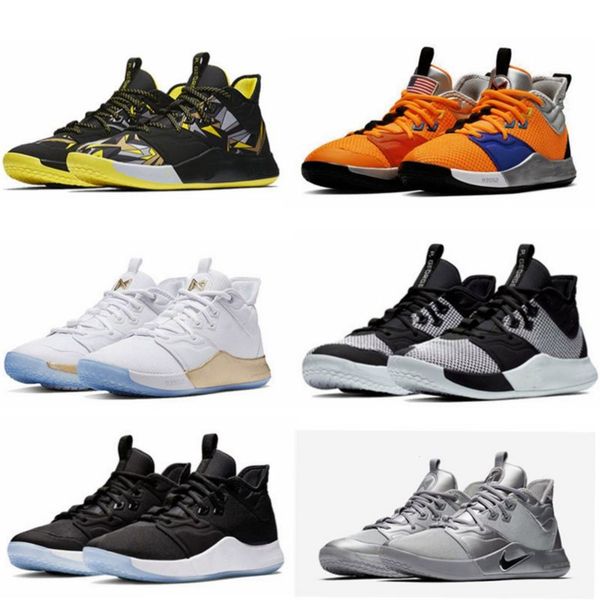 

2021 with box pg 3 nasa 50th reflective silver men basketball shoes pg3 3s metallic silver mandarin duck paul george shoes ing, White;red