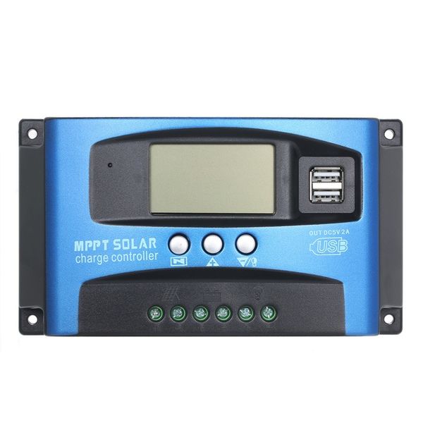 100A MPPT Контроллер солнечного заряда DUAL USB ЖК-дисплей Auto Solar Cell Panel Зарядное устройство Регулятор