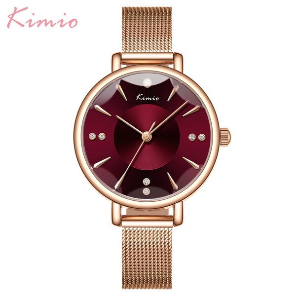 

kimio brand rose gold ladies watch stainless steel women bracelet watch waterproof clock quartz wristwatch fashion women watches t200420, Slivery;brown