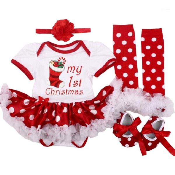 

fashion newborn girls christmas tree dresses santa cartoon dress for baby girl winter new year party gown costume selling1, White