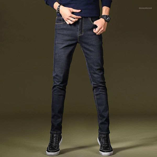 

youth men's wear simple fashion korean-style elasticity slim fit skinny pants slimming casual men's jeans wholesale1, Blue