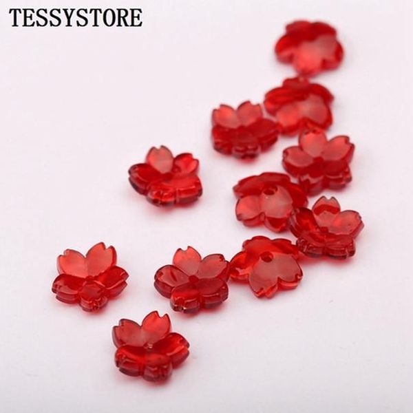 

10pcs acrylic acetate small flower shape beads five petals flower spacer beads for jewelry making hairpin bracelet accessories jlligl