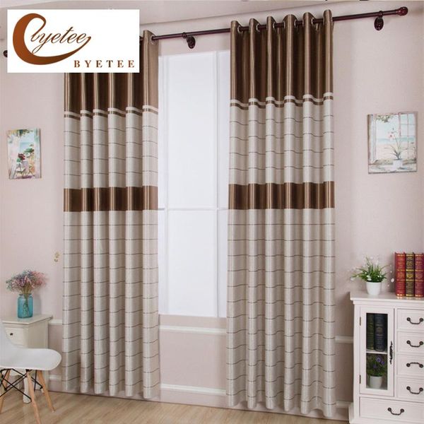 

[byetee] striped shading cloth bedroom living room modern window curtain finished product blackout kitchen door curtains stripe