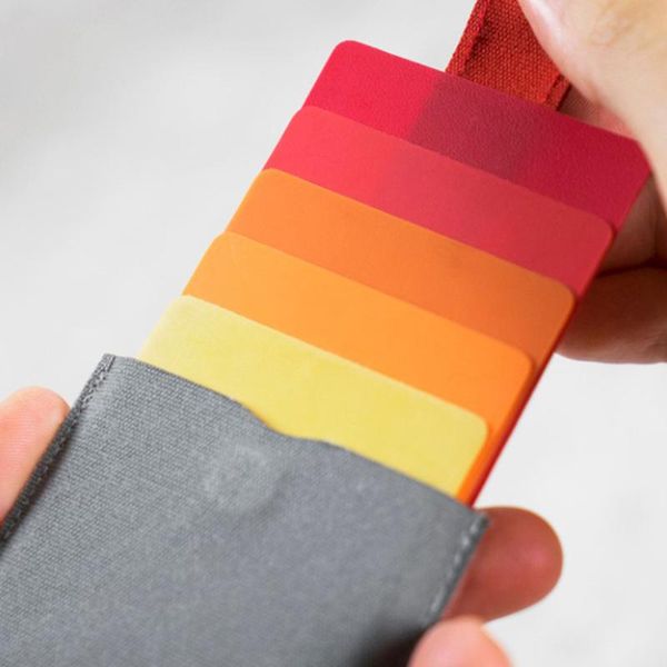 

cascading pull card package colorful gradient mini ultra-thin men wallet simple smart multi-card portable business card package