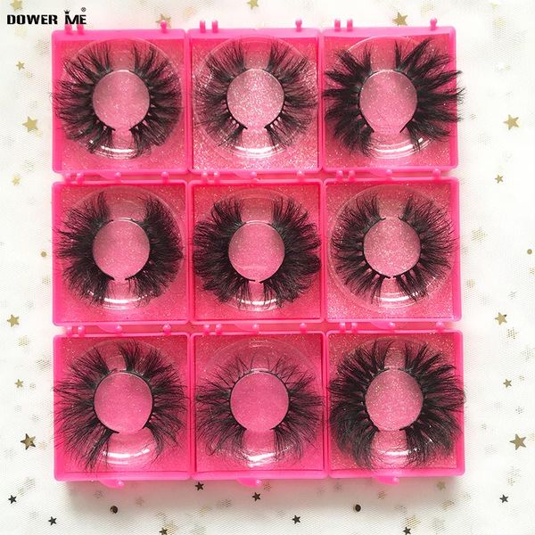 

false eyelashes 25mm mink lashes bulk long faux cils 3d fake wholesale natural fluffy strip package box case pack vendor