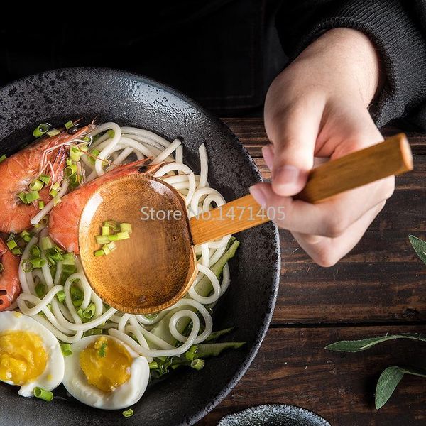 

spoons soup spoon solid wood household large japanese style wooden porridge