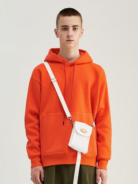 

men kangaroo pocket drawstring hoodie 67ci#, Black