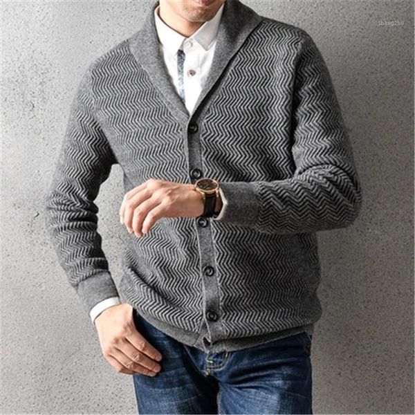 

100%cashmere v-neck thick knit men smart casual solid h-straight single breasted cardigan sweater 2color s-2xl1, White;black