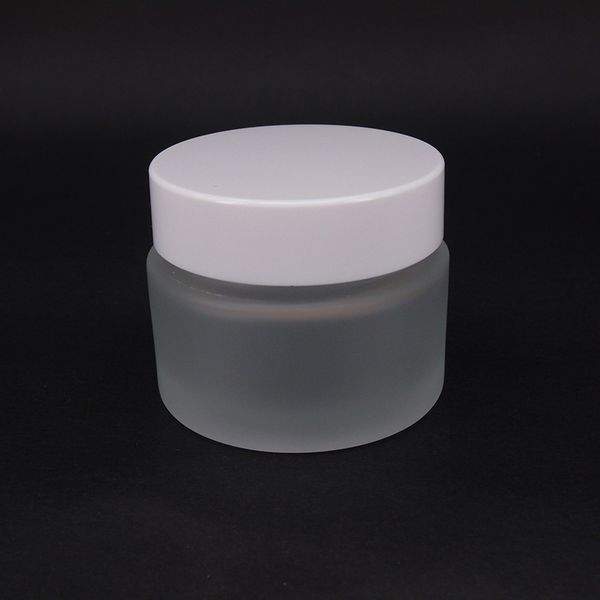 

dhgate 5g 10g 15g 20g 30g 50g 60g 100g glass cosmetic cream jar with white lid custom logo square paper box frosted skin care bottles and ja