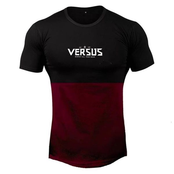 

summer new men t-shirt fitness bodybuilding fashion casual joggers short sleeve cotton printing tee tight gyms clothing, White;black