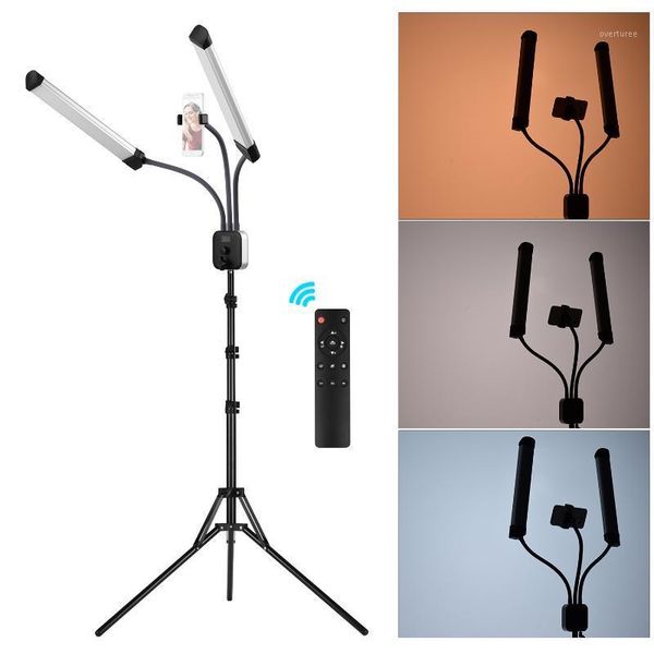 

flash heads led fill light dual-arm video 40w power output stepless dimmable studio lamp kit for live streaming pography1