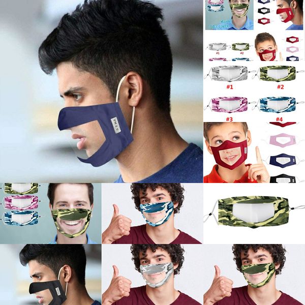 

factory camouflage deaf-mute pvc transparent adjusting dustproof mouth masks washable earloop face breathing cotton mask pn6kr
