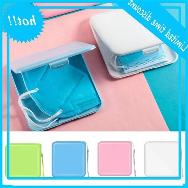 

4 colors portable box moisture dust proof container disposable face mouth cover holder mask storage case yya458