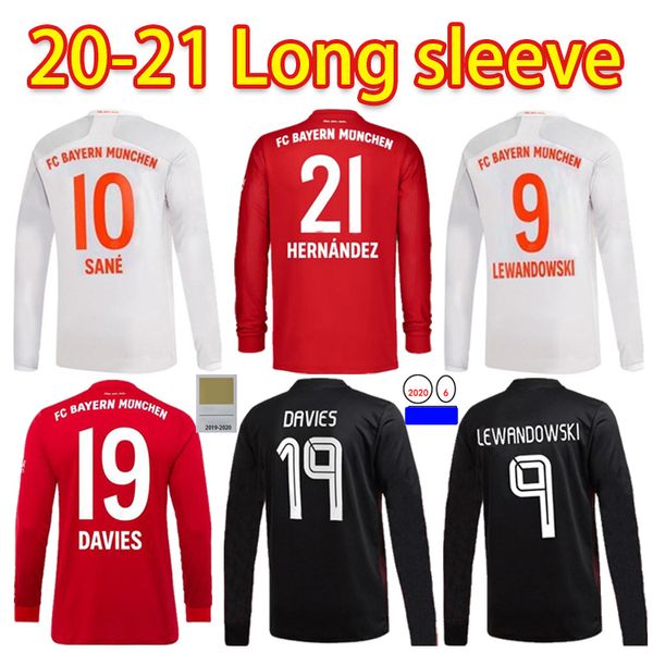 

2021 lewandowski sane long sleeve soccer jersey suit coman munich muller davies football shirt men kids kit munchen humanrace fourth 4th, Black;yellow