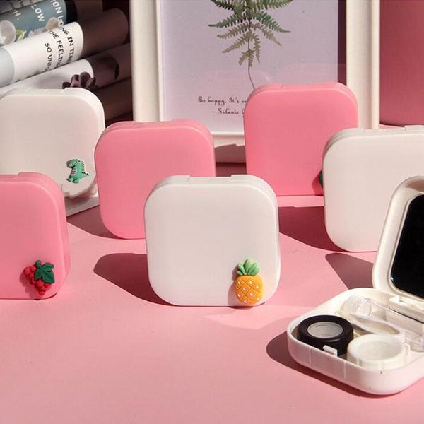 

2021 glasses cosmetic contact lenses case box cute contact container lens box for colored eyes travel kit holder accessaries, Silver