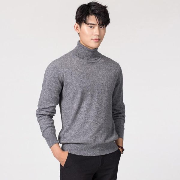 

2020 turtleneck men cashmere cotton blend pullover jumper autumn winter vetement homme ropa de hombre pull homme hiver sweater, White;black