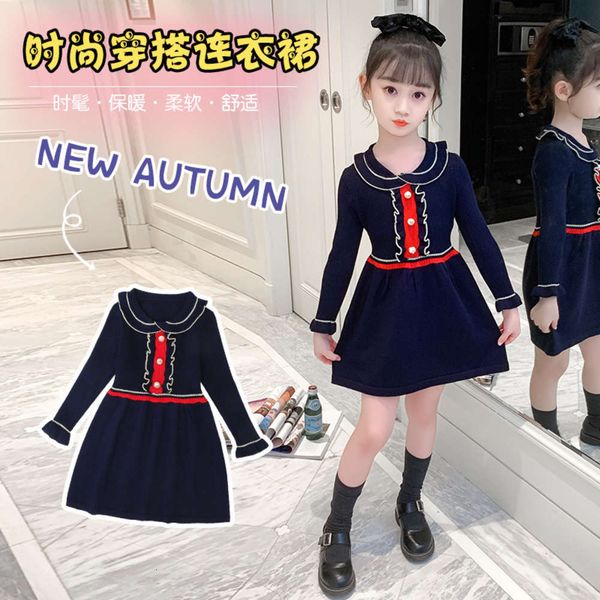 

new knitted 2020 children's girl's drs sweater little girl foreign princs fashionable autumn winter jpgm, Blue