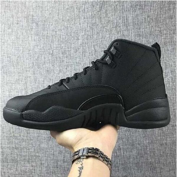 

fashion jumpman game ball punch 12 12s mens basketball shoes og reverse taxi fiba flu game bulls gym red sports sneakers, Black