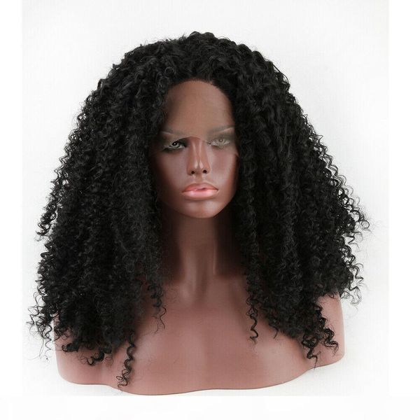 

24'' afro kinky cioly lace front wig transparent lace thick big deep kinkys, Black
