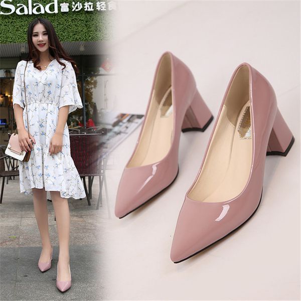 

2021 new more size 42 43 44 45 46 pointed to toe square dressed as wedding bombs female leather shoes high heels gwwl, Black