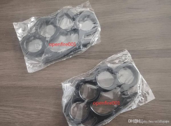 

10pcs silver and black thin steel brass knuckle dusters,self defense personal security women's and men's self-defense pendant fitn