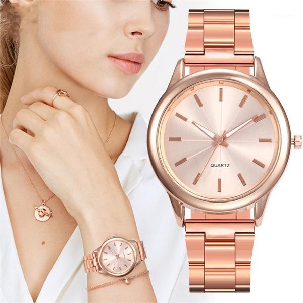 

casual new women's watch stainless steel strap analog quartz simple dial women's watch fashion y301, Slivery;brown