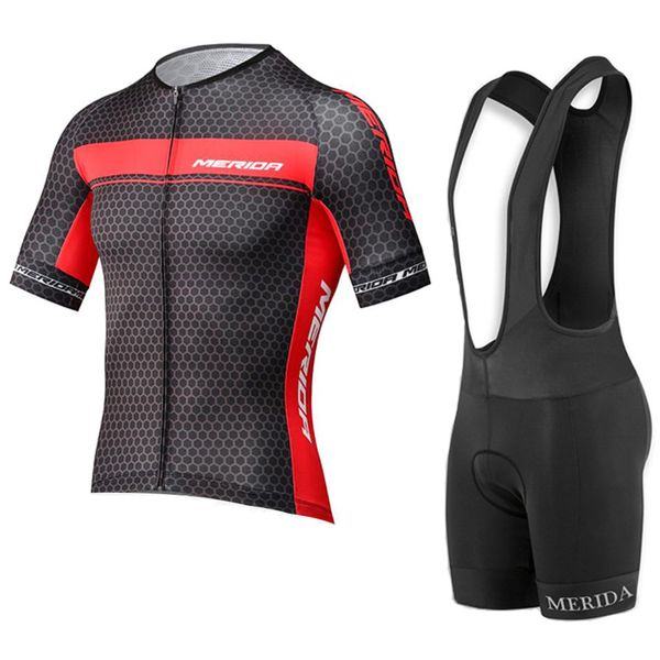 2019 New Merida team Mens Cycling Jersey Tute MTB Bike Abbigliamento Estate Quick Dry Road Bicycle Outfit Maillot Ciclismo Y061203