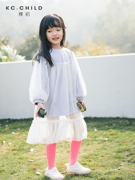 

kc.child 2020ss latest girl's cotton lining purple soft double-layer sweet style dress baby girl's dress age 2-13y1, Red;yellow