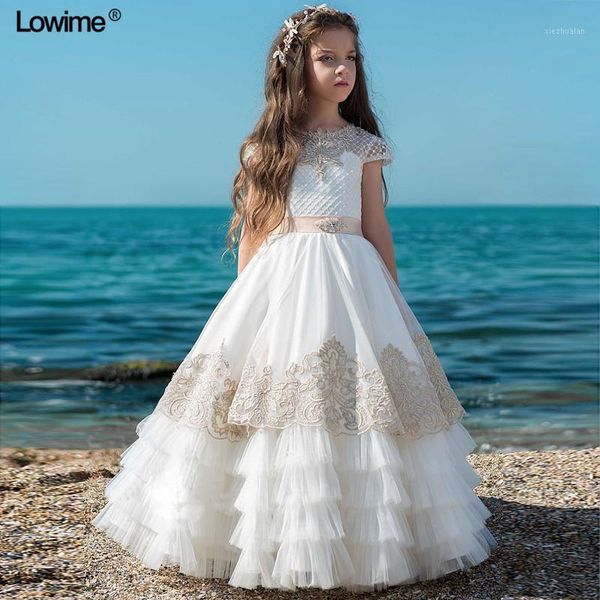 

girl's dresses 2021 custom made a-line flower girl for weddings short sleeves beading kids prom gowns first communion dresses1, Red;yellow