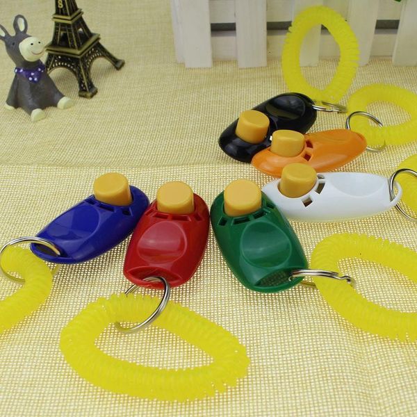 

agility click clicker pet trainer aid wrist lanyard dog training obedience supplies 6 colors mixed ing