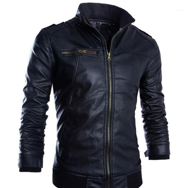 

faux leather jacket mens fashion motorcycle moto male casual zipper coat western mens cowboy jackets coat 8j06341, Black