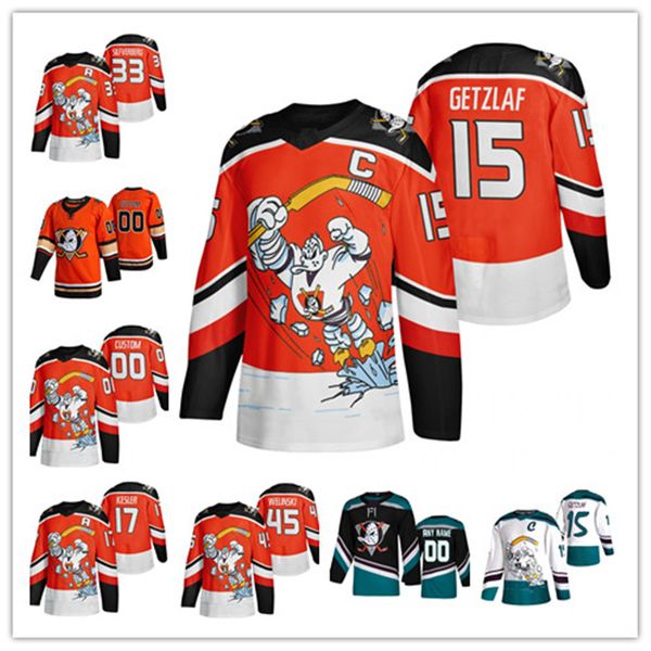 

anaheim ducks ryan getzlaf 2021 обратный ретро ryan kesler hampus lindholm jakob silfverberg beauchemin john gibson corey perry hockey jerse, Black;red