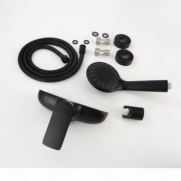 

bathroom black shower faucet wall mounted single way hand hold shower set brass bath water mixer tap ware bbykcv bdetoys