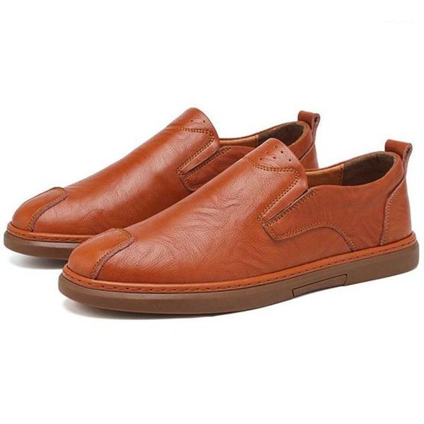 

casual leather shoes men big size natural cowhide male footwear slip on shoes for man loafers men's moccasins comfortable1, Black